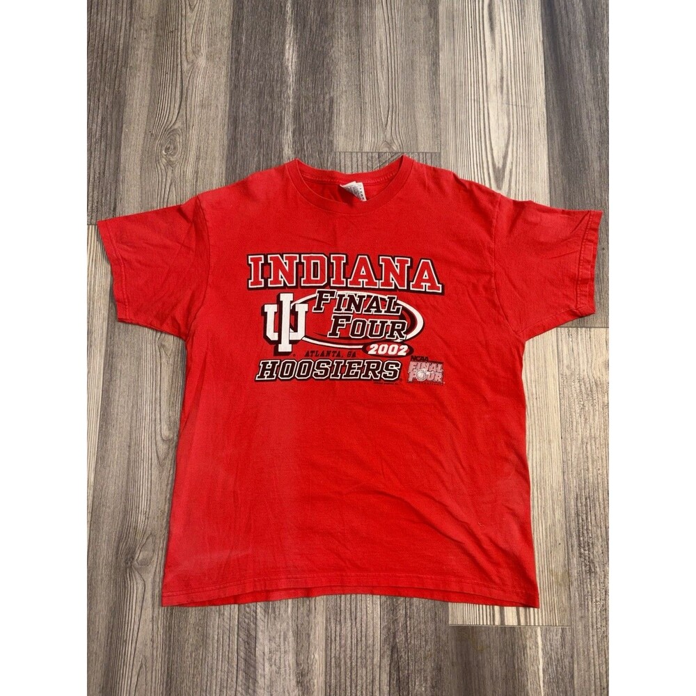 Vintage Indiana Hoosiers 2002 NCAA Final Four T-Shirt Red Mens XLarge Atlanta GA